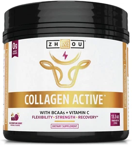 Collagen Active - Pure Hydrolyzed Collagen Peptides BCAA Powder w/ Vit C (13.3oz - Picture 1 of 1