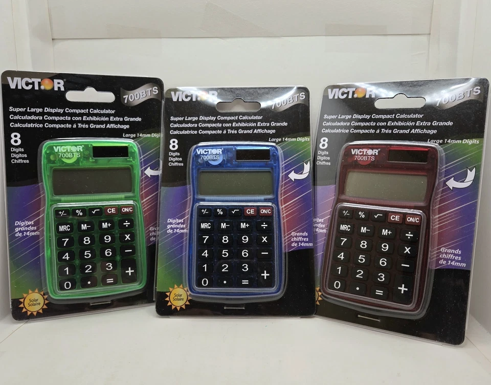 3 Victor 700BTS Super Large Display Compact Calculators Brand New Factory Sealed - Image 1 of 4