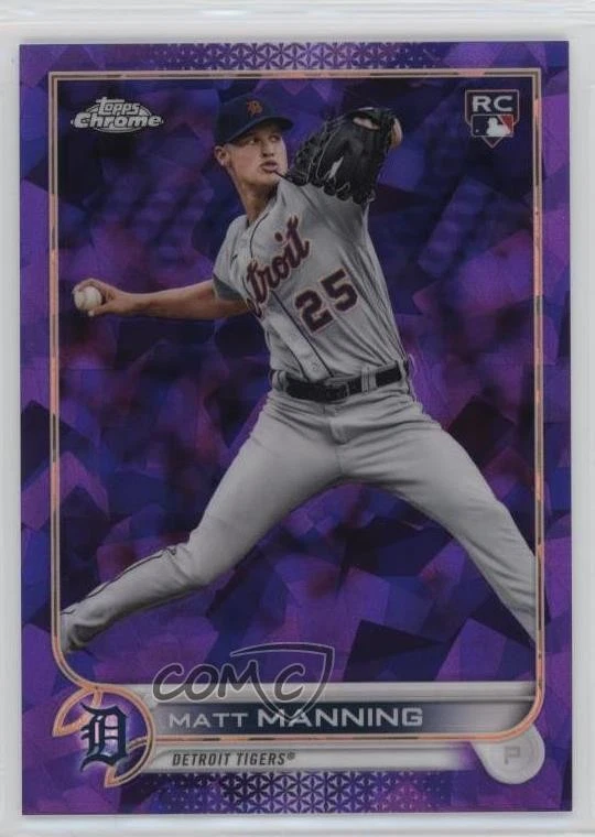 2022 Topps Chrome Sapphire Edition Purple /10 Matt Manning #31 Rookie RC - Image 1 of 2