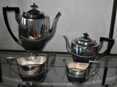 Plato de plata vintage Walker Hall Sheffield Inglaterra 4 piezas café servicio decoración Foto 1 de 4