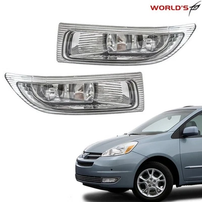 Front Bumper Fog Lights w/ Bulbs For Toyota Sienna 2004-2005 Passenger+Driver - Image 1 of 4