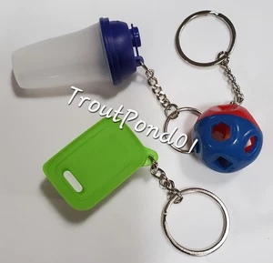 Juego de 3 Llaveros Tupperware Verde NeveraSmart Shape-O Ball Quickshake Azul Nuevo - Imagen 1 de 5