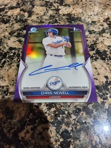2023 Bowman Chrome - Prospect Autographs Chris Newell #CPA-CN Purple... - Picture 1 of 2