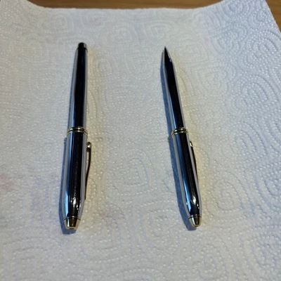 Cross Füller und Bleistift in Silber/Chrom/vergoldet als Set in gutem Zustand - Bild 1 von 4