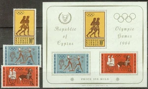 Zypern 1964, Sport Olympische Sommerspiele Tokio Satz & Kleinbogen, postfrisch - Bild 1 von 1