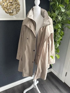 Abrigo Chaqueta Coldwater Creek Todas las Temporadas Madera a la deriva Tostado Resistente al Agua Talla 2 X - Imagen 1 de 8