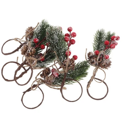  6 Pezzi Porta Tovaglioli per Tavolo Riutilizzabile Cotone Lino Panno con Frange - Immagine 1 di 4