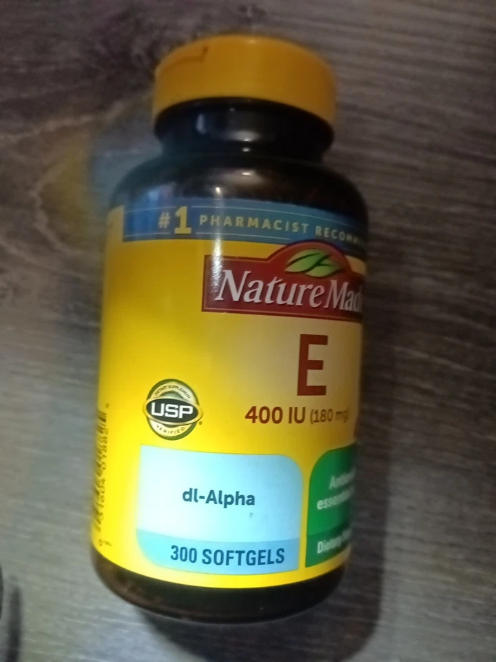 Nature Made Vitamina E 180 mg (400 UI) dl-Alfa Antioxidante 300 unidades 07/2029 Foto 1 de 1