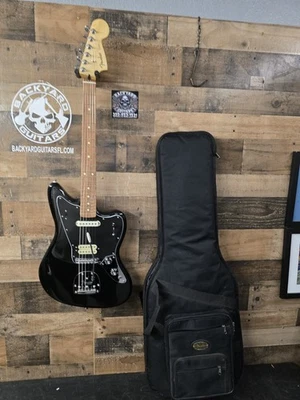 2012 Fender Jaguar 6 String Electric Guitar Black Made In Mexico With Gig Bag - Image 1 of 4