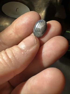 Canadian Blue Sapphire High Dome Cabochon Eye Of Odin Deposit Bluejay Mine #051 — 第 1/4 张图片