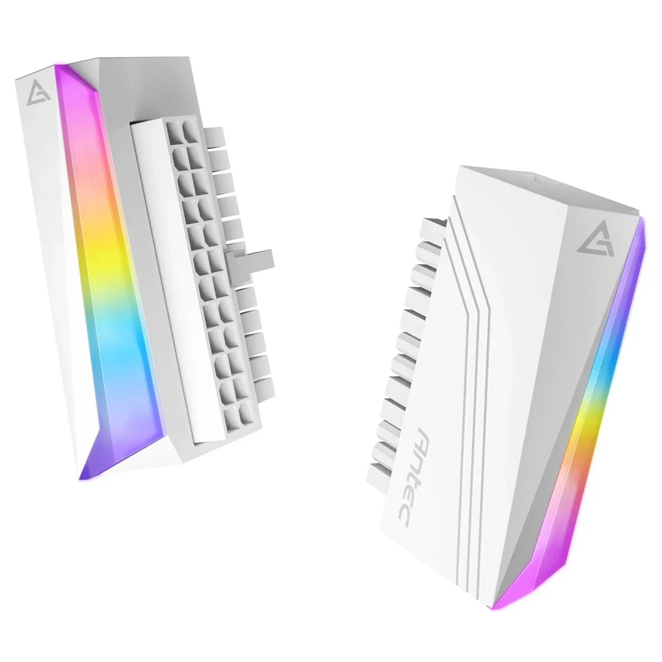 Antec 24-Pin 90-Degree ARGB Adapter - White - ATX Connector, 5V 3-Pin, Smarter & - Image 1 of 1