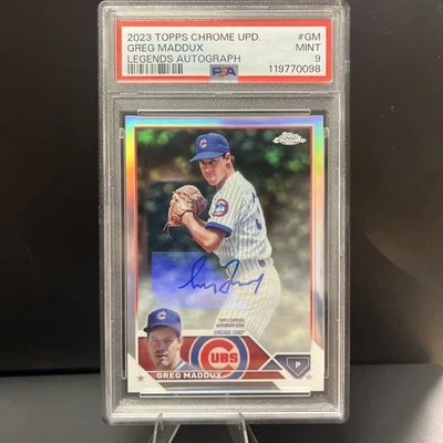 Actualización cromada Topps 2023 Greg Maddux Legends refractor automático #10/50 CUBS SP SSP Foto 1 de 2