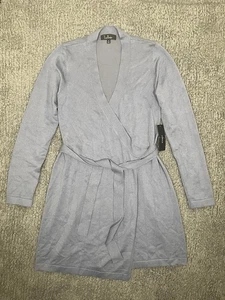 New LULU'S Medium Chambray Blue Literary Lover Wrap Dress Women - Picture 1 of 10