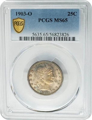 1903-O Barber Quarter 25c MS65 PCGS Secure 950643-3 - Image 1 of 4
