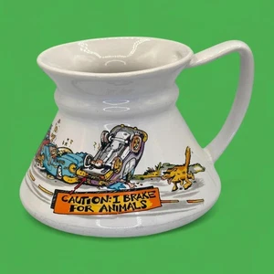 Vintage No Spill Mug – “Caution I Brake for Animals” John Lamb Replacement Mug - Picture 1 of 9