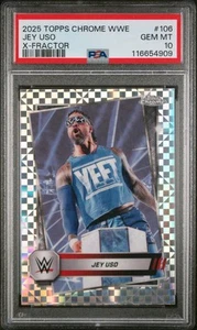 2025 WWE Topps Chrome #106 Jey Uso XRefractor PSA 10 Pop 1 - Picture 1 of 2