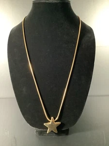 Vintage Accessocraft NYC Chunky Star Gold Tone Necklace 28” W/ Thick Chain - Picture 1 of 4