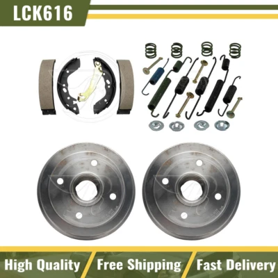 Rear Brake Drums & Brake Shoes Hardware Spring Kit Fits 1993-1995 Hyundai Scoupe - Image 1 of 4