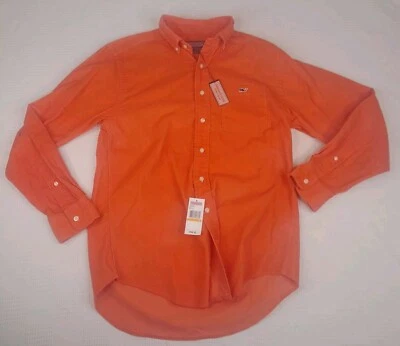Vineyard Vines Mens Shirt Tucker Cotton Corduroy Button Down Whale Coral Small - Image 1 of 4