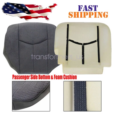 Cubierta de asiento inferior de tela y espuma para pasajero Chevy Silverado 1500 2500 2003-2007 Foto 1 de 4