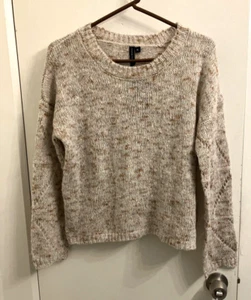 Moon Madison Damen Pullover Gr. Beige Haferflocken gesprenkelt Langarm weich Neu mit Etikett - Bild 1 von 9