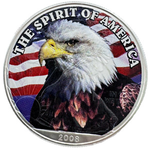 2008 American Silver Eagle - Colorized The Spirit Of America