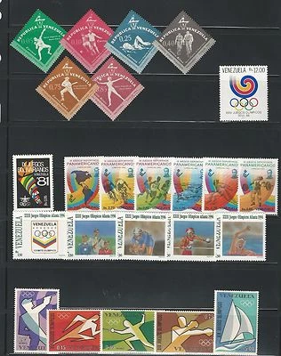 Venezuela: Lot of 8 Complete sets + 4 Souvenirs Sheets, Olympics + sport. VZ0060 - Image 1 of 4