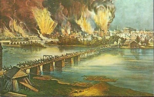 Vintage Postkarte, Currier & Ives, Der Fall von Richmond, Malerei, Kunst, unbenutzt - Bild 1 von 2