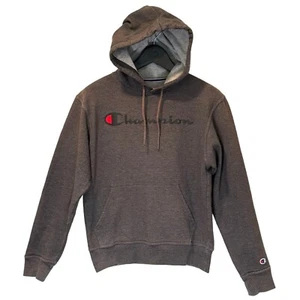Champion Dark Gray Hoodie Jacket With Kangaroo Pocket Chest Logo Men's Small - Picture 1 of 3