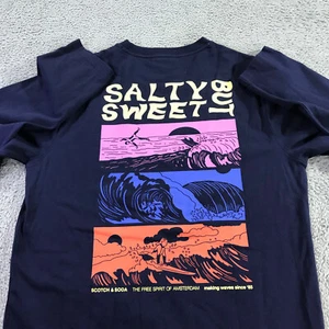 Scotch & Soda Shirt Mens Medium Graphic Print Beige Amsterdam Salty Sea Pink - Picture 1 of 13