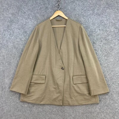 Chaqueta COS Mujer Grande Verde Botón Cuello en V Manga Larga Elastizada A6407 Foto 1 de 4