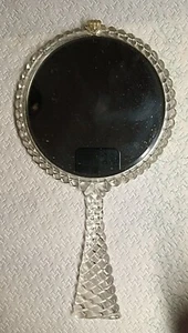 VINTAGE CLEAR ACRYLIC HAND MIRROR - VERY NICE! - Picture 1 of 2
