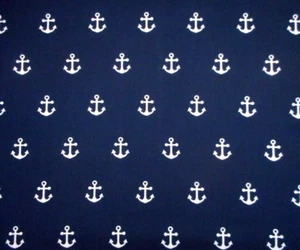 Nautical Fabric 3/4 Yard White Anchors on Navy Blue Premium Cotton - Picture 1 of 2