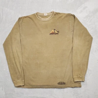 Vintage Crazy Shirts Men Brown Big Island Ski Shop Maunakea Hawaii Snow Mountain Foto 1 de 4