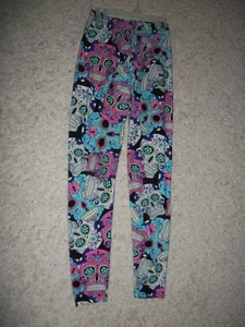 LOT OF 2....GIRLS "SKULLS"  THEMED LEGGINGS   SIZE LARGE  11/13 - Picture 1 of 2