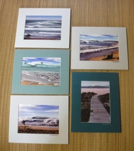 #8061 NEW MATTED SIGNED PHOTOGRAPH SURF ART WOODIES WAVES 8" X 10" SET OF 5 - Picture 1 of 6