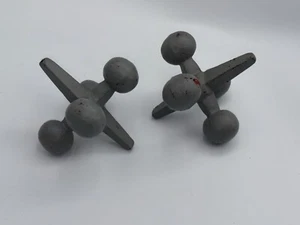 2 Vintage Mid Century Modern Gusseisen Wagenheber Türstopper Skulpturen - Bild 1 von 6