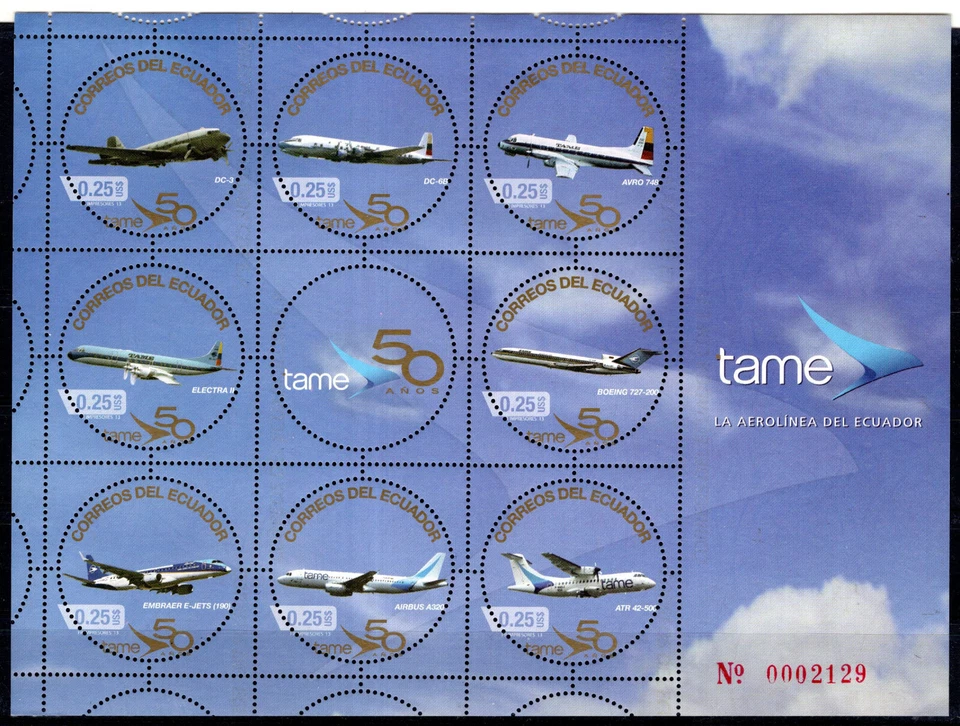 ECUADOR, 2013, PLANES, BLOCK, COMPLETE SET, MNH - Image 1 of 1