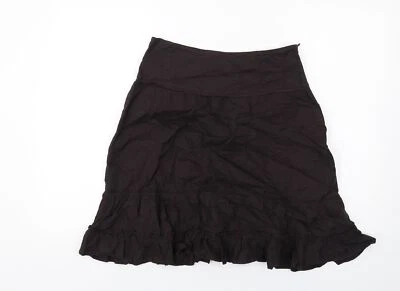 Falda para mujer La Redoute marrón mezcla de algodón línea A talla 8 cremallera Foto 1 de 4