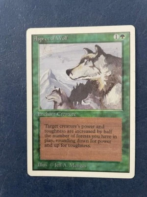 MTG UNLIMITED EDITION ASPECT OF WOLF MAGIC THE GATHERING RARE GREEN ENCHANTMENT - Image 1 of 4