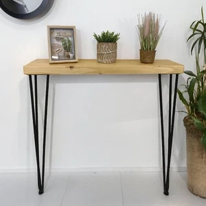 Rustic Console Table Radiator Shelf 225mm 9" Hairpin Leg 860mm 34 - Picture 1 of 32