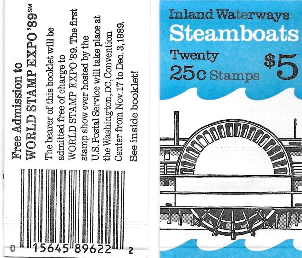 2409 A - Steamboats stamp Booklet of 20 twenty five cent  MNH  1989 - SEALED - Image 1 of 1
