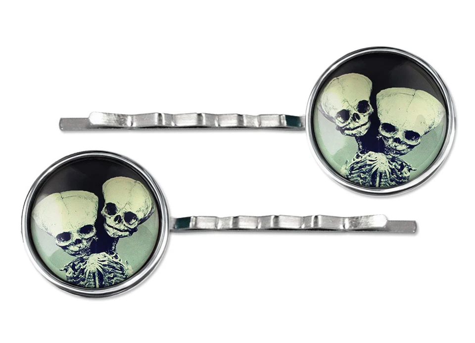 Pinzas para el cabello de vidrio plateado rareza espectáculo lateral feo freak esqueleto feto gemelos unidos Foto 1 de 1