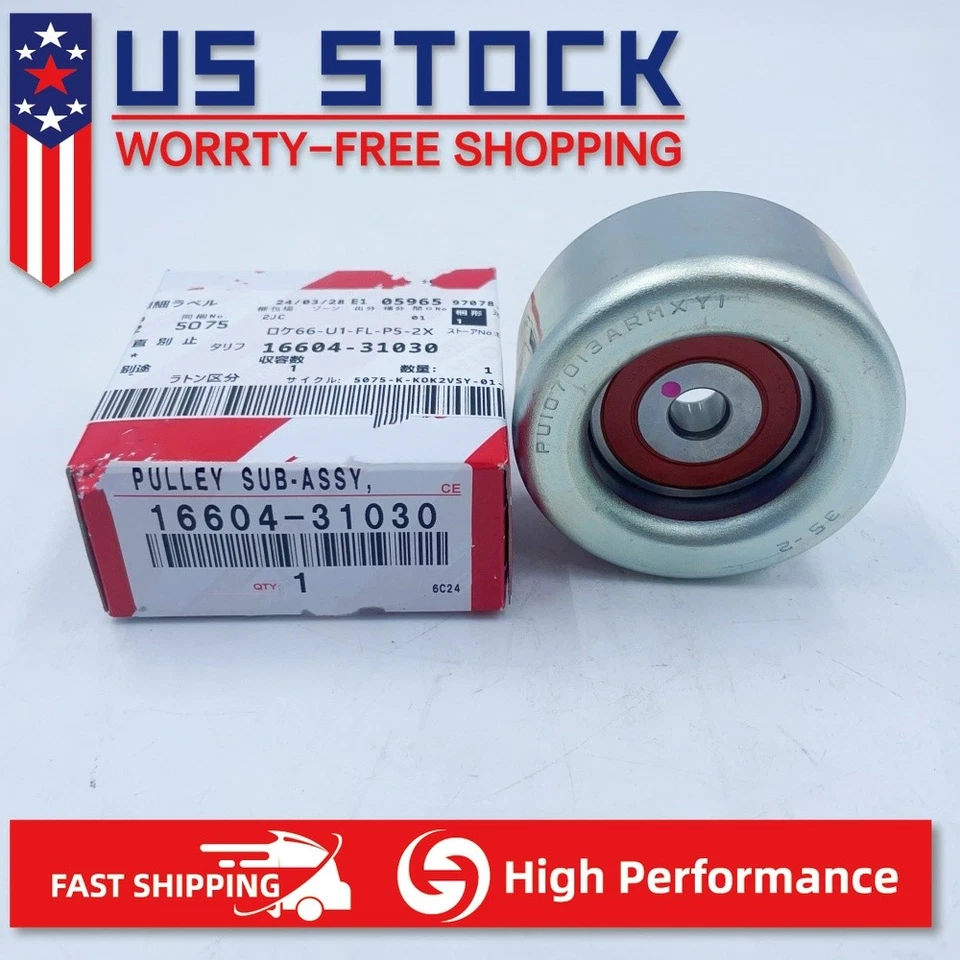 OEM 16604-31030 For TOYOTA 4Runner Lexus ES350 RX350 DRIVE BELT IDLER PULLEY - Image 1 of 4
