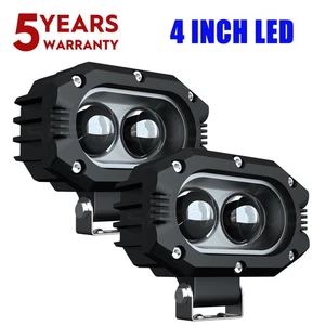 2pcs 4 inch 60W LED Work Light Bar Spot Off Road Truck Reverse Pods Fog Lights - Picture 1 of 15