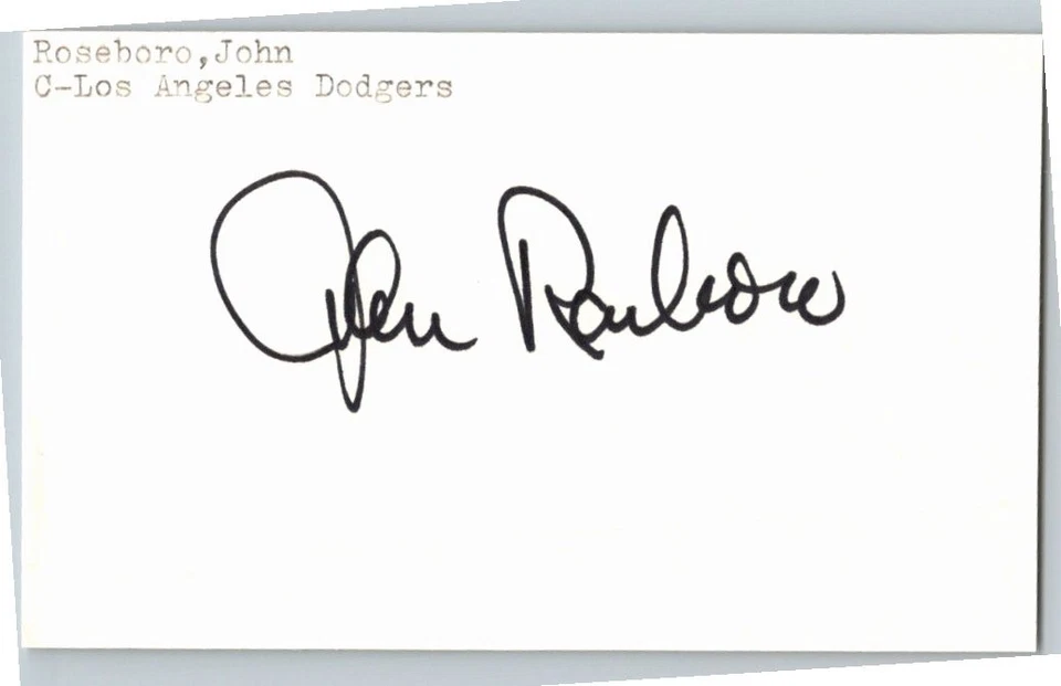 -John Roseboro- (d.2002) Signed/Autograph/Auto Index Card Brooklyn Dodgers MLB - Image 1 of 1