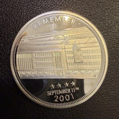 2016 Remember 9/11 Silver .925 Proof Coin - New York Pensilvania Virginia D34721 - Image 1 of 2