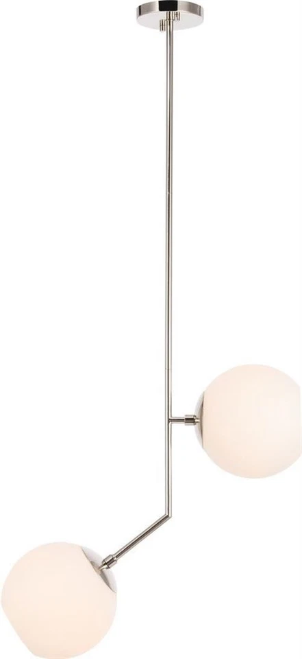 Ryland Chrome and Frosted White Pendant Light - Image 1 of 1