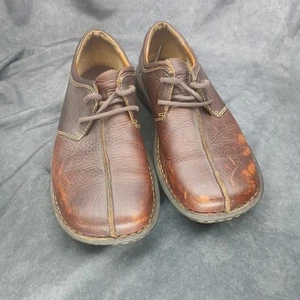 Geboren Herren Größe 10 Kieselstein Braun Leder Schnürschuhe Freizeitschuhe M/WM6299  - Bild 1 von 13