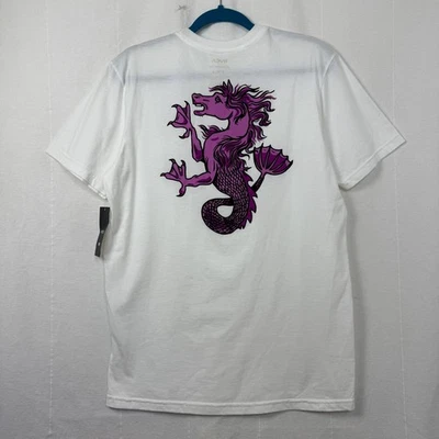 RVCA Balance of Opposites T-Shirt Mens Sz M White Artist Andrew Pommier Stallion - Image 1 of 4